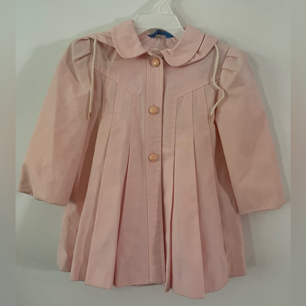 Vintage Rothschild toddler baby pink peacoat with removable hood size 3t